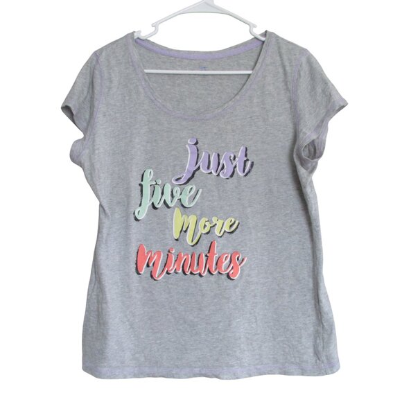 Sleep Chic Pajama Lounge Shirt Womens Large Gray Short Sleeve‎ Shirt Top - Picture 1 of 4